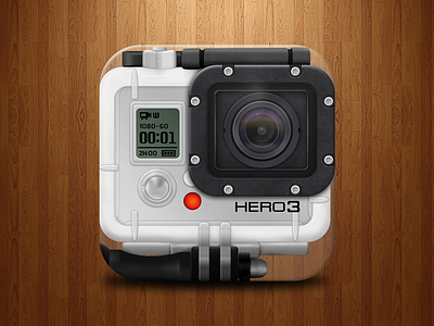 Go Pro Hero 3 iOS App Icon black edition camera design franzidesigns gopro hero 3 goprohero3 graphic ios app icon lens design photoshop