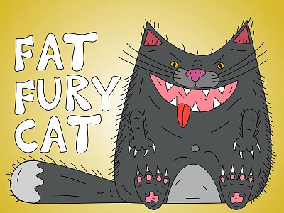 Fat Fury Cat animal art cat design fat fury illustration kitten logo