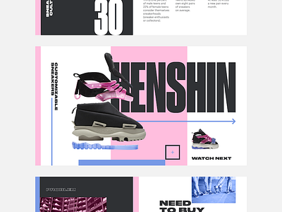 Henshin. Presentation Concept blue pink presentation presentation design sneakers typogaphy