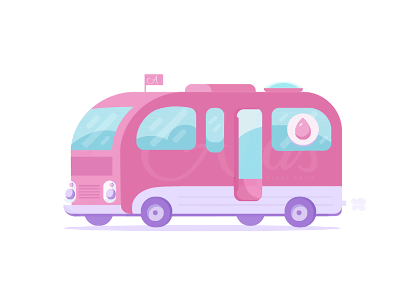 (Beep Beep) Blood Drive Bus after effects animated animation blooddrive bus buses cartoon design gif icon illustration illustrator vector