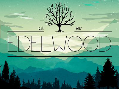 Edelwood Logo design illustration illustrator logo vector