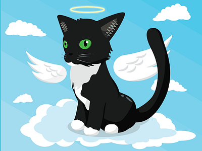 Hershey angel cat illustration illustrator sky vector