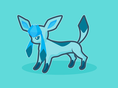 Glaceon bright design eevee fanart glaceon illustration illustrator pokemon vector