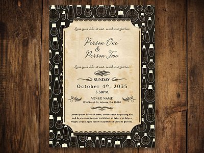 Vintage Wedding Invitation design illustration illustrator photoshop typography vector