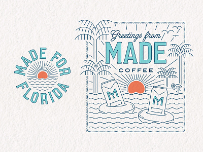 MADE for Florida apparel graphic branding coffee florida illustration monoline postcard