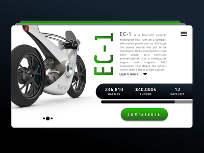 Crowdfunding 032 Daily Ui 003 app campaign concept crowdfunding daily ui design ec 1 figma future learning motorbikes motorcycle real concept speed ui ux web