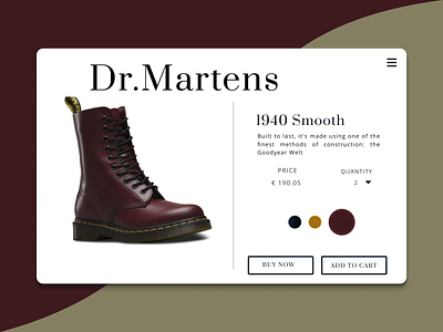 Daily Ui 033 Customize Product app boot branding clean coffee customize product daily ui design dr martens figma illustration learning logo o33 shoe typography ui ux vector web