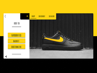 Favorites Daily Ui 044 044 add to basket add to cart add to favourites app branding clean customizer daily ui design favourites figma learning nike sneakers typography ui ux vector web