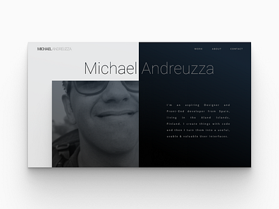 About Page about about page branding clean coffee daily ui design figma illustration learning logo michael andreuzza personal site simple typography ui ux vector web website