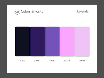 Colors & Fonts Lavender app branding clean color palette color palettes design font pairings fonts gradients illustration lavender logo simple type typography ui ux vector web website