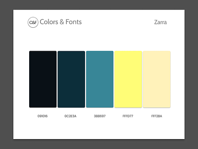 Colors & Fonts - Zarra app branding clean color palette color palettes design font pairings fonts gradients illustration logo simple type typography ui ux vector web website zarra