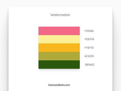 Colors & Fonts - Watermelon app branding clean color colorsandfonts design figma fonts gradient identity illustration minimal palette simple typography ui ux watermelon web website