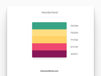 Colors & Fonts - Wonderland app branding clean color colorsandfonts design figma fonts gradient identity illustration minimal palette simple typography ui ux web website wonderland