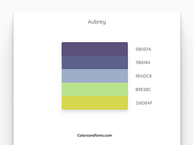 Colors & Fonts - Aubrey animation app branding clean design figma illustration palette typography ui web