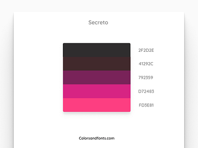 Colors & fonts - Secreto color colores dark design hues illustration palette pink secret shade warm web