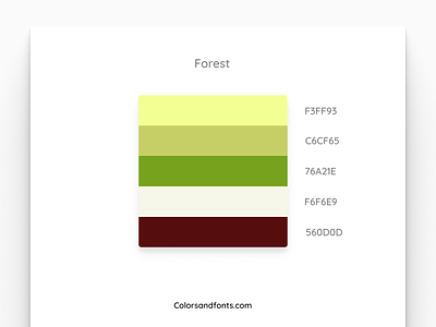 Colors & Fonts - Forest app bosque design earthy field forest forests palette trees ui web wood