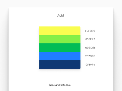 Colors & Fonts - Acid acid ahoy cold color design electric palette scheme