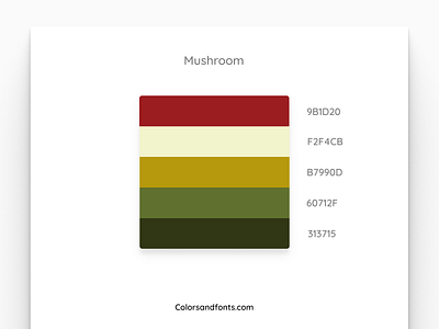 Colors & Fonts - Mushroom earth moshroom natural palette warm website