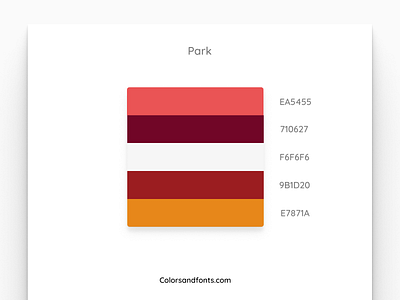 Colors & Fonts - Park clean color color palette colores design echo park illustration park theme ui web website