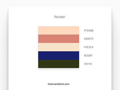 Colors & Fonts - Rocker clean color checme contrast design illustration palette palettes rocker soft ui web website