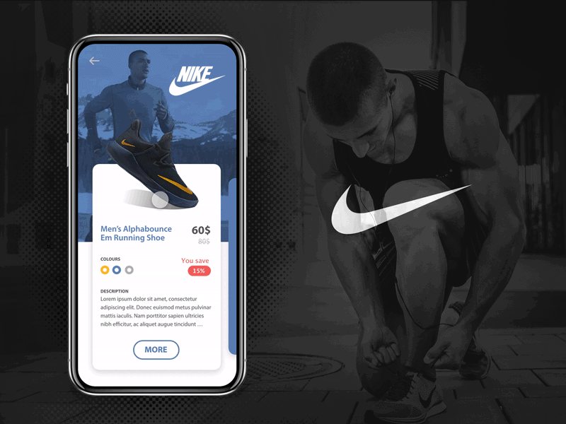 Product Browsing - Simplified navigation for shoe app - Concept