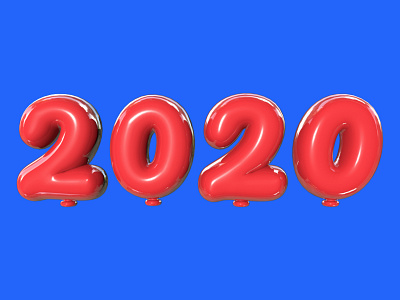 2020 2020 3d 3d art balloon c4d cinema4d happynewyear newyear typogaphy