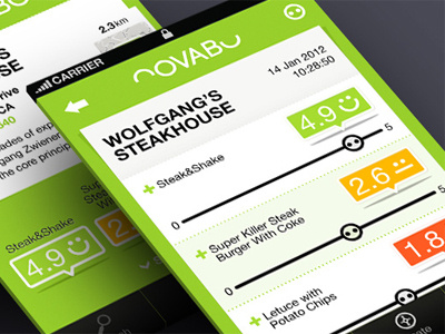 NOVABU application credible food grading iphone mobile rank restaurants social