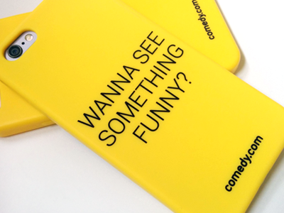 comedy.com's iPhone case :) branding case comedy cover funny iphone startup yellow