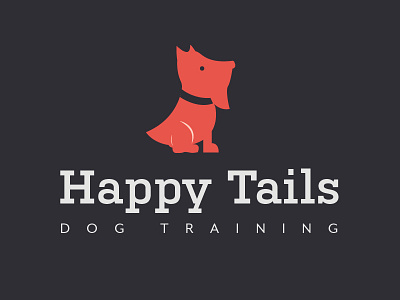 Happy Tails brand branding dog training illustrator logo vector