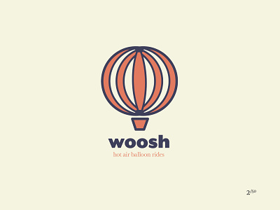 Woosh Logo branding daily logo challenge graphic design hot air balloon illustrator logo logo 2d logo design miami space vector woosh