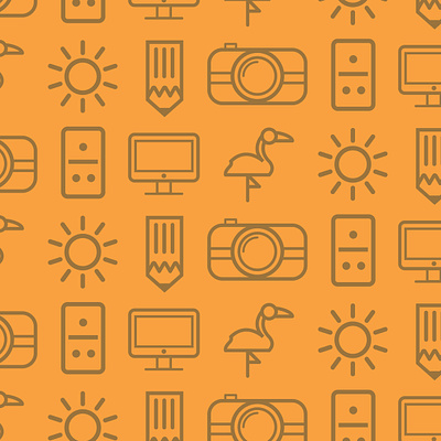 Branding Pattern domino flamingo icons illustration illustrator imac miami pattern pencil sun vectors