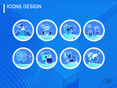 Blue Technology Icons