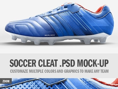 Download Soccer Cleat Realistic Mockup by DKA Template Shop on Dribbble