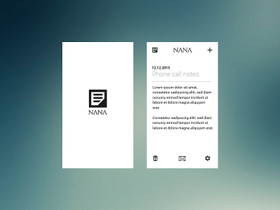 nana - not another note app app design interface ios minimal simple ui ux white