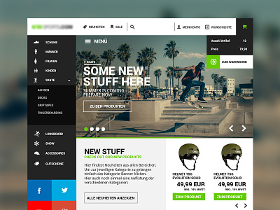 Skate shop artdirection responsive shop ui ux webdesign