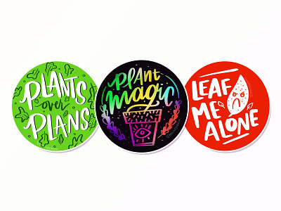 Plant-based Stickers design digital art digital illustration graphic design handlettering illustration logo procreate stickers typography