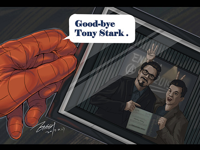 Bye Tonystark drawing ps 插图 超级英雄