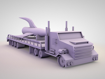 Rocket Transporter 3d c4d cinema 4d light lorry low poly poly render rockets texture truck