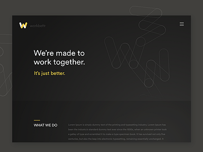 Hello, Dribbble world! black geometric gradient hero landing minimal website yellow