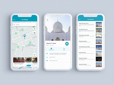 Search Mosque UI For Muslimnesia App