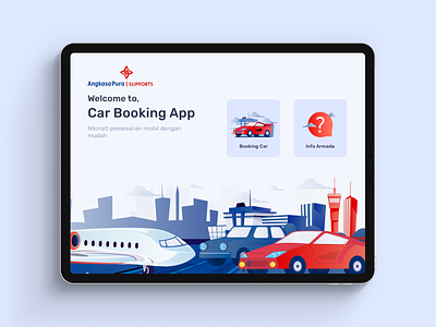 Car Booking App For iPad airport angkasa pura apple booking booking app car dekstop app illustration interaction design ios ipad2 ixd osx plane red travel ui ui ux design uiux ux designer