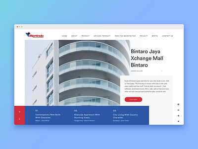 Mortindo Website Design blue branding building building company design dribbble illustration interactiondesign ixd mobile mortindo red typography ui uidesign ux uxdesign vector webdesign website