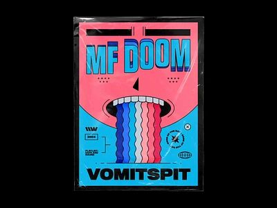 MF DOOM – Vomitspit animated poster animated type bashbashwaves eyebrows freckles hip hop mfdoom motion type music poster odd plastic wrap poster puke rainbows rhox rhymesayers entertainment rick and morty vomit weird