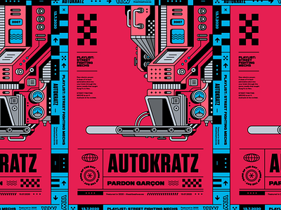 Autokratz – Pardon Garcon 2007 70s autokratz bashbashwaves circuitry clockwork electronic illustration industrial maison kitsuné mechanical motion design playlist poster rhox sphere spotify techno typography vintage