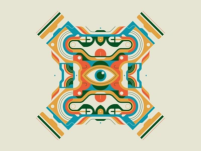 Open Eye Signal 70s abstract centered design eye illustration loop looping motion design motion graphics palette rhox symmetry typetopia vintage