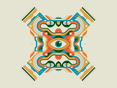 Open Eye Signal 70s abstract centered design eye illustration loop looping motion design motion graphics palette rhox symmetry typetopia vintage