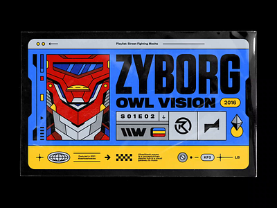 Owl Vision – Zyborg 70s android animation bashbashwaves design gradoner graphic design illustration logo mech mecha mechs motion design motion graphics playlist rhox robot ticket typography vintage