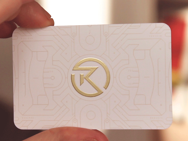 Rhox – Gold Foil Business Card branding business card geometric gold gold foil logo moo pattern r logo rhox symmetry visit card