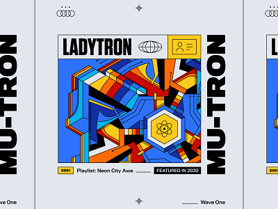 Ladytron – Mu-Tron 70s abstract bashbashwaves cover artwork digital illustration illustration ladytron playlist rhox spotify typography waves
