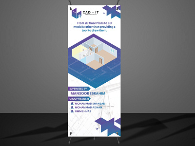 CAD iT X-stand design 2d 3d banner brand brochure cad flyer info infographic poster standee
